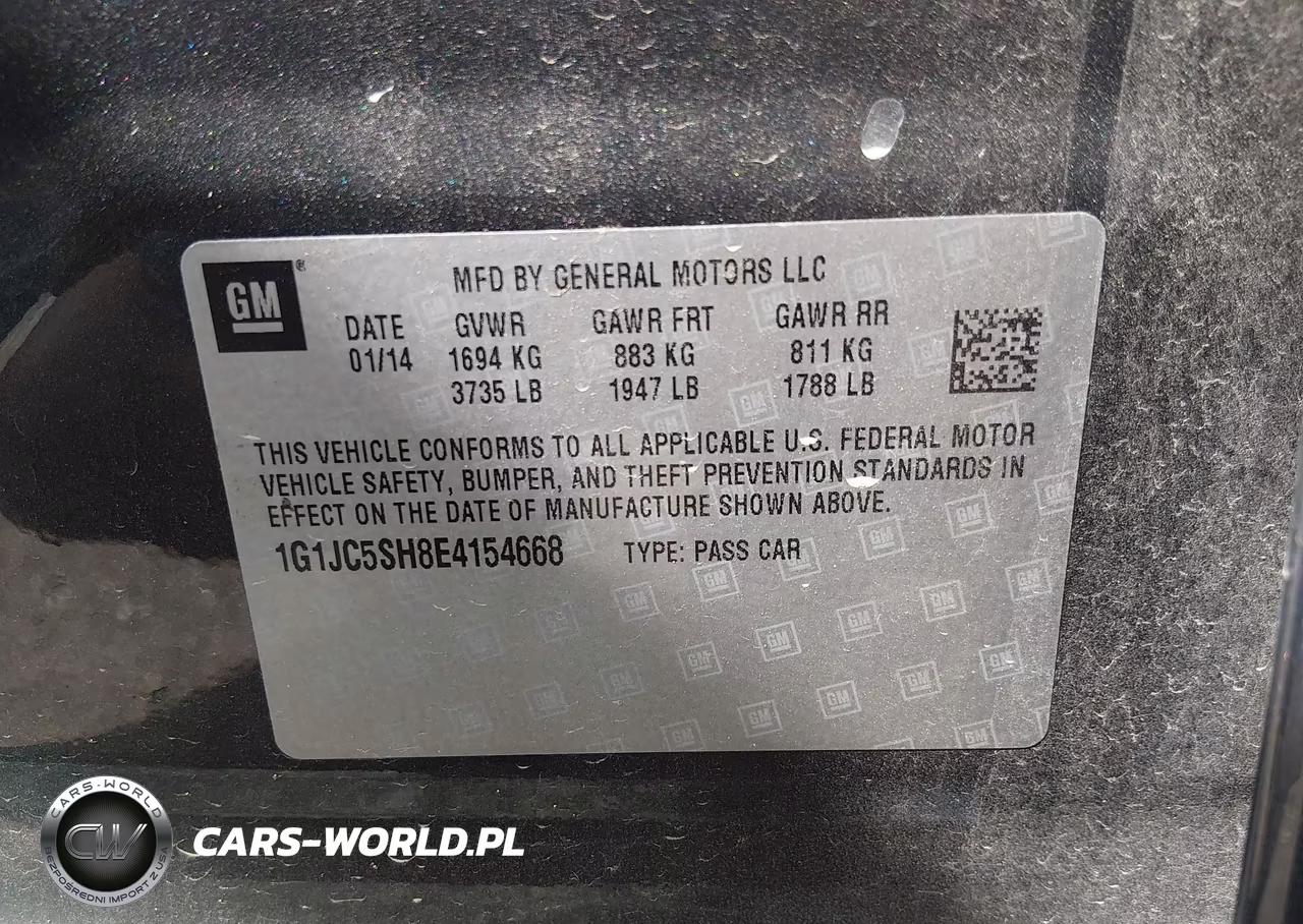 2014 Chevrolet Sonic Lt Auto VIN:1G1JC5SH8E4154668 - 9
