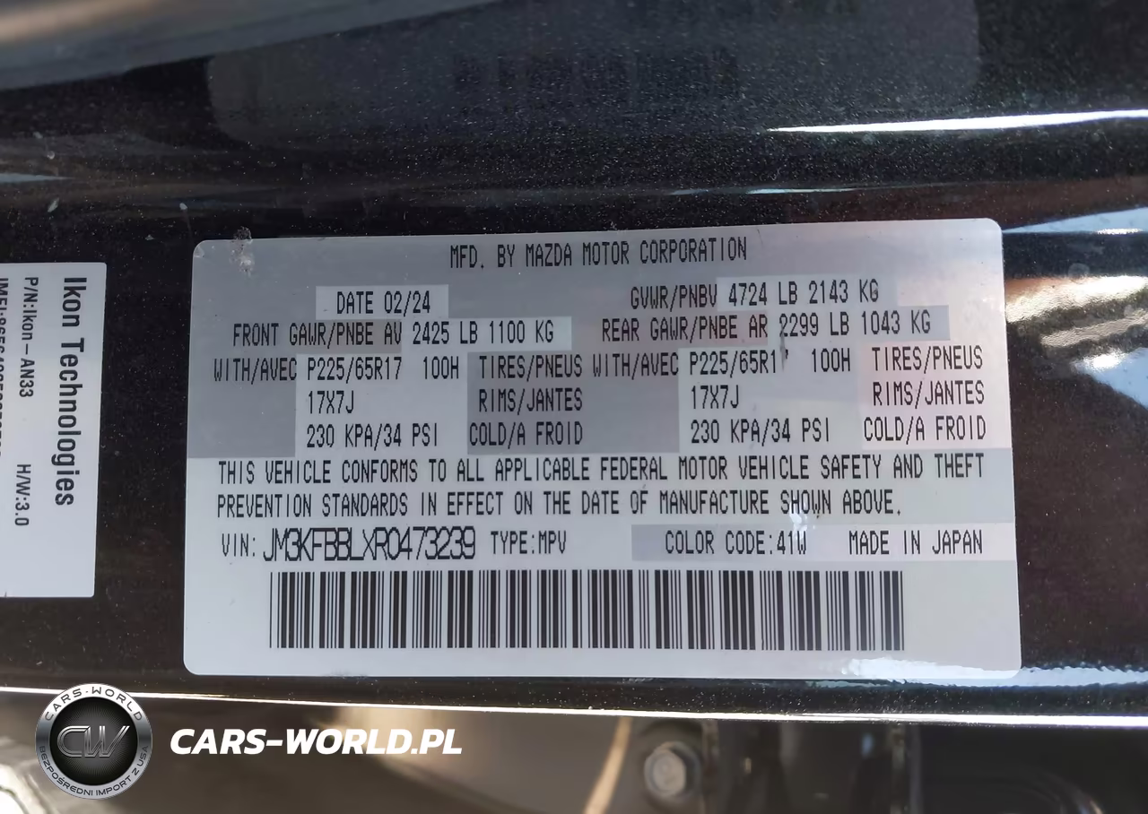 2024 Mazda Cx-5 2.5 S Select VIN:JM3KFBBLXR0473239 - 9