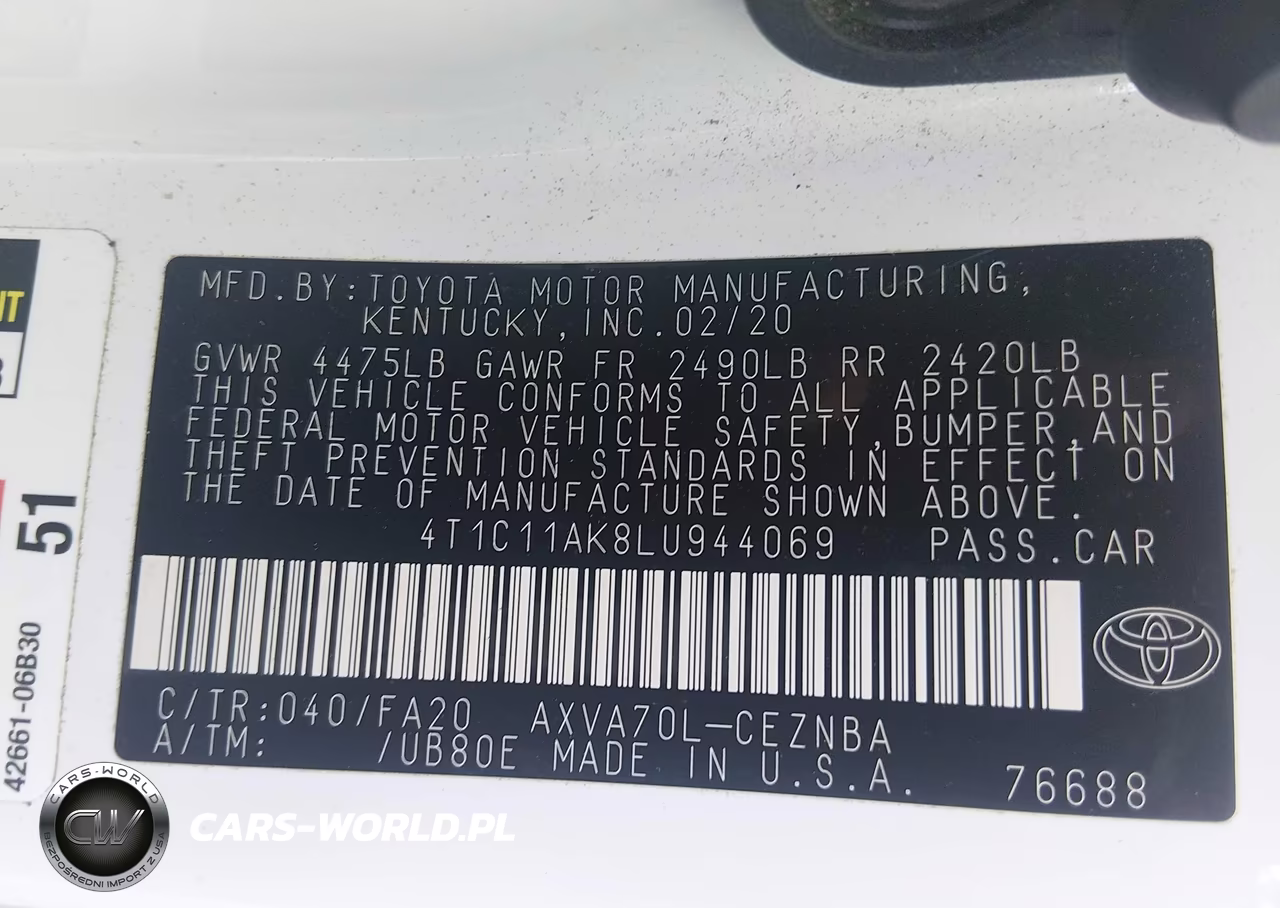 2020 Toyota Camry Le VIN:4T1C11AK8LU944069 - 9