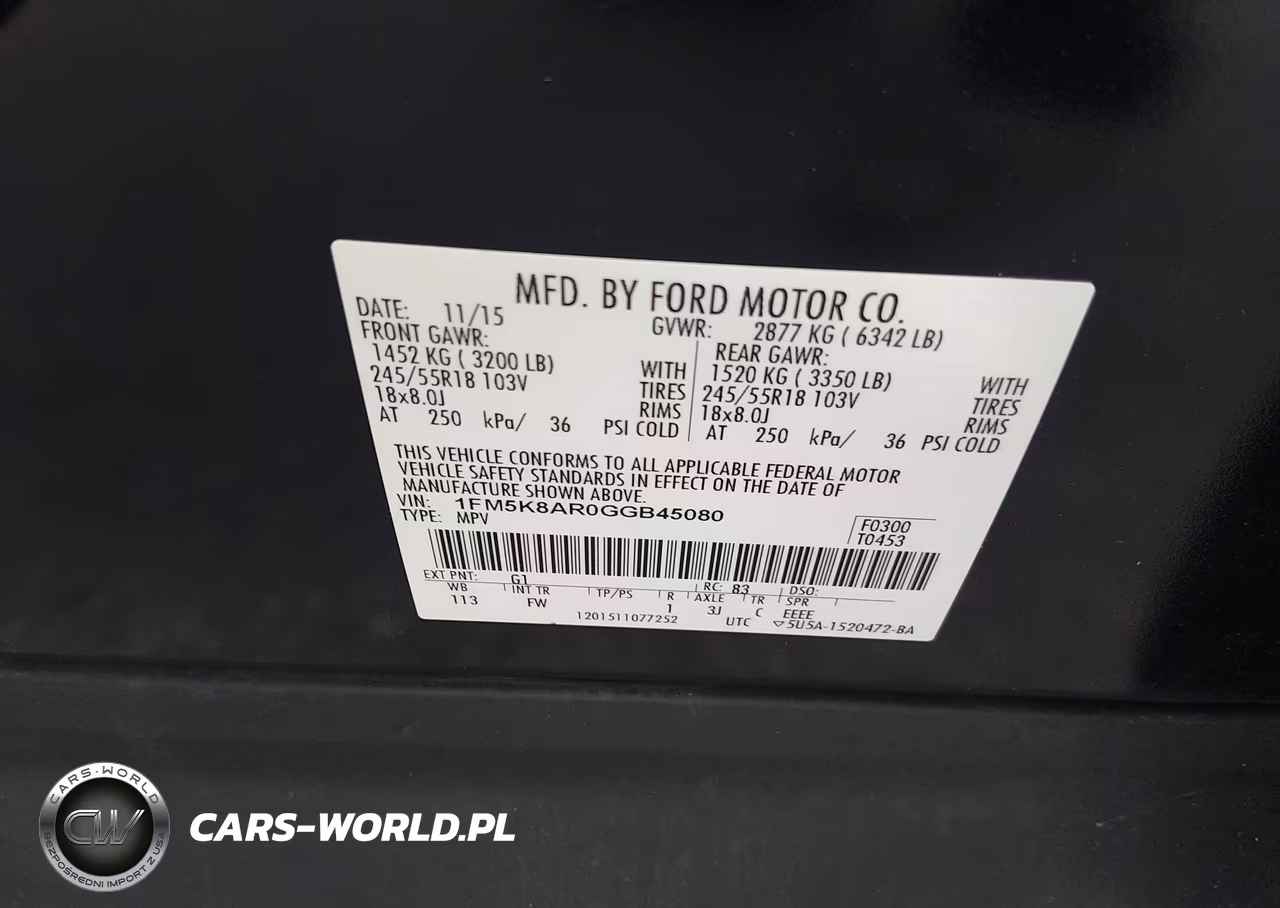 2016 Ford Utility Police Interceptor VIN:1FM5K8AR0GGB45080 - 9
