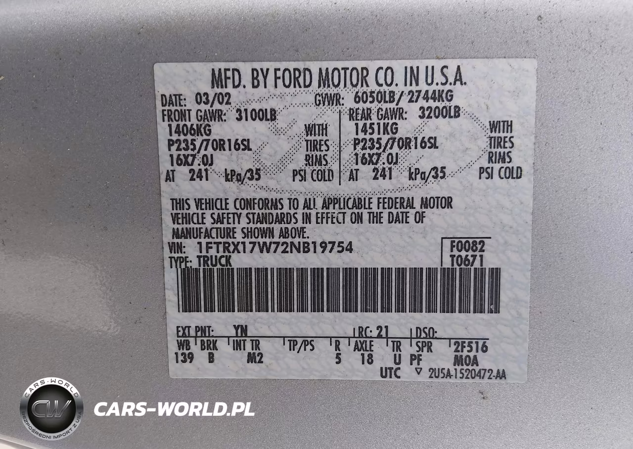 2002 Ford F-150 Lariat-Xl-Xlt VIN:1FTRX17W72NB19754 - 9