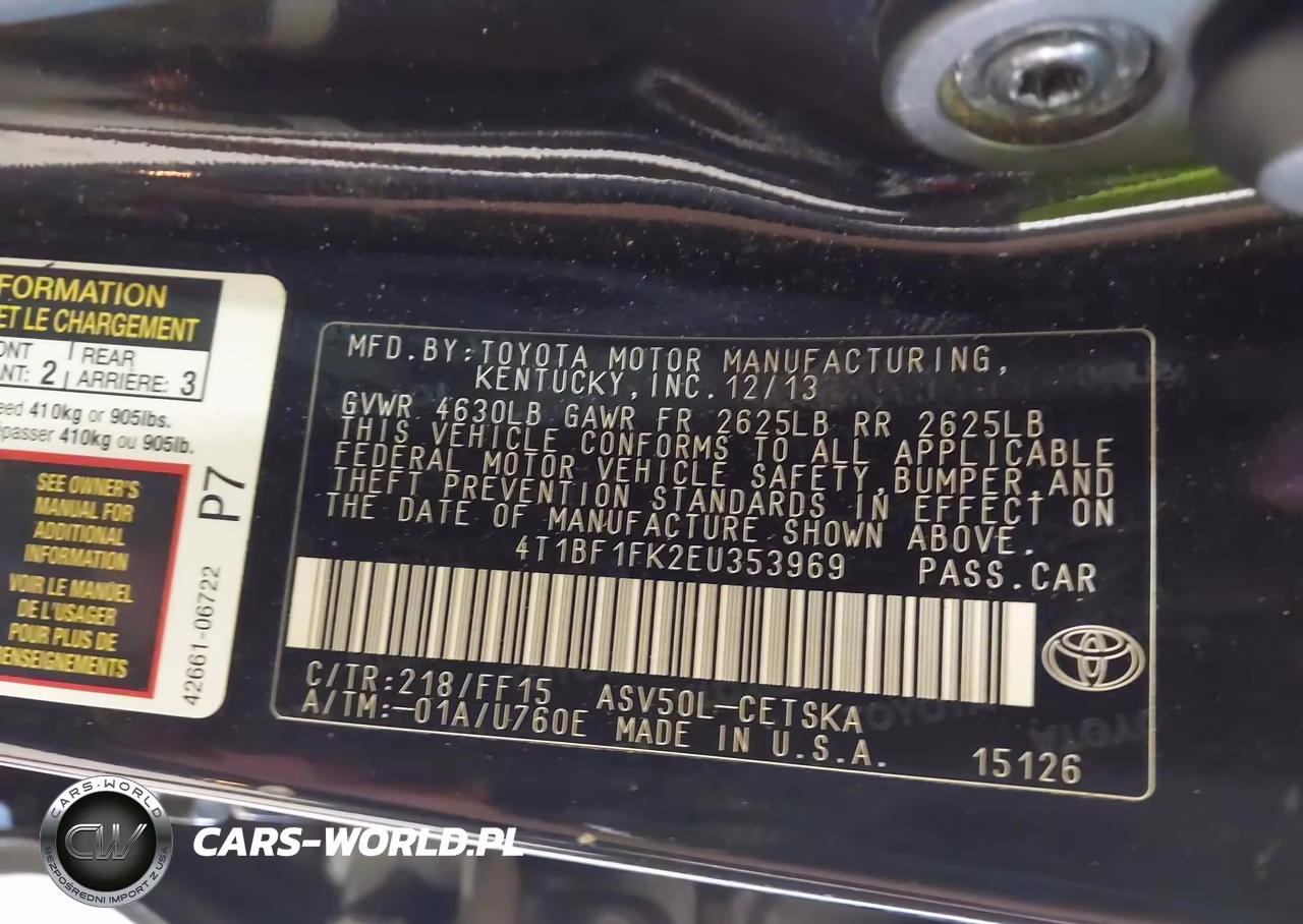 2014 Toyota Camry Se VIN:4T1BF1FK2EU353969 - 9