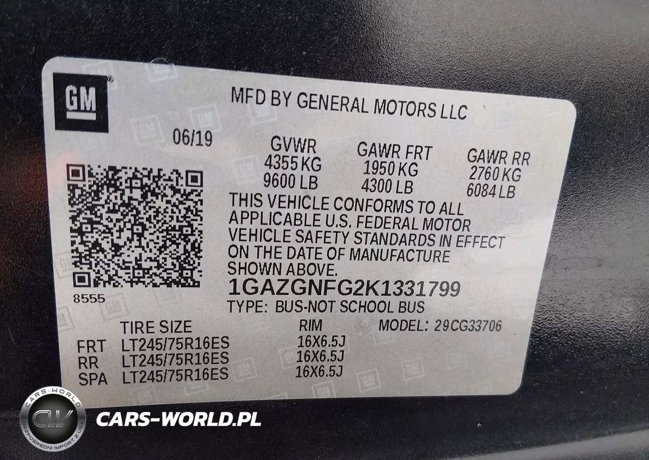 2019 Chevrolet Express 3500 Ls VIN:1GAZGNFG2K1331799 - 9