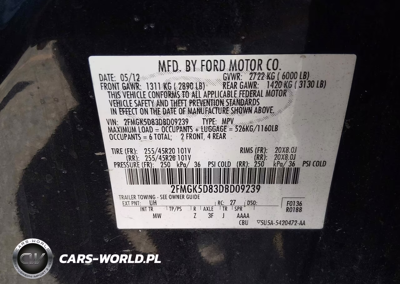 2013 Ford Flex Limited VIN:2FMGK5D83DBD09239 - 9