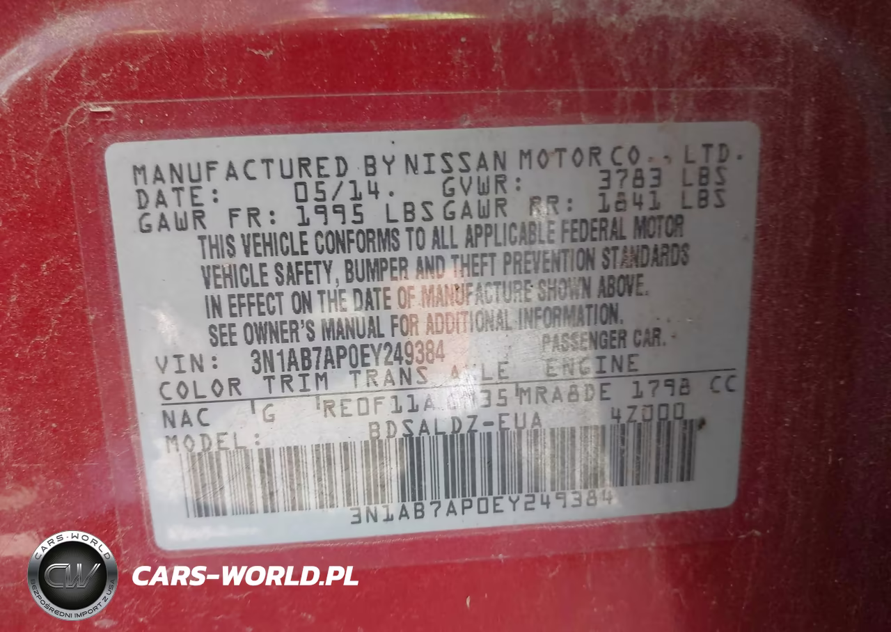 2014 Nissan Sentra Fe+ S-Fe+ Sv-S-Sl-Sr-Sv VIN:3N1AB7AP0EY249384 - 9