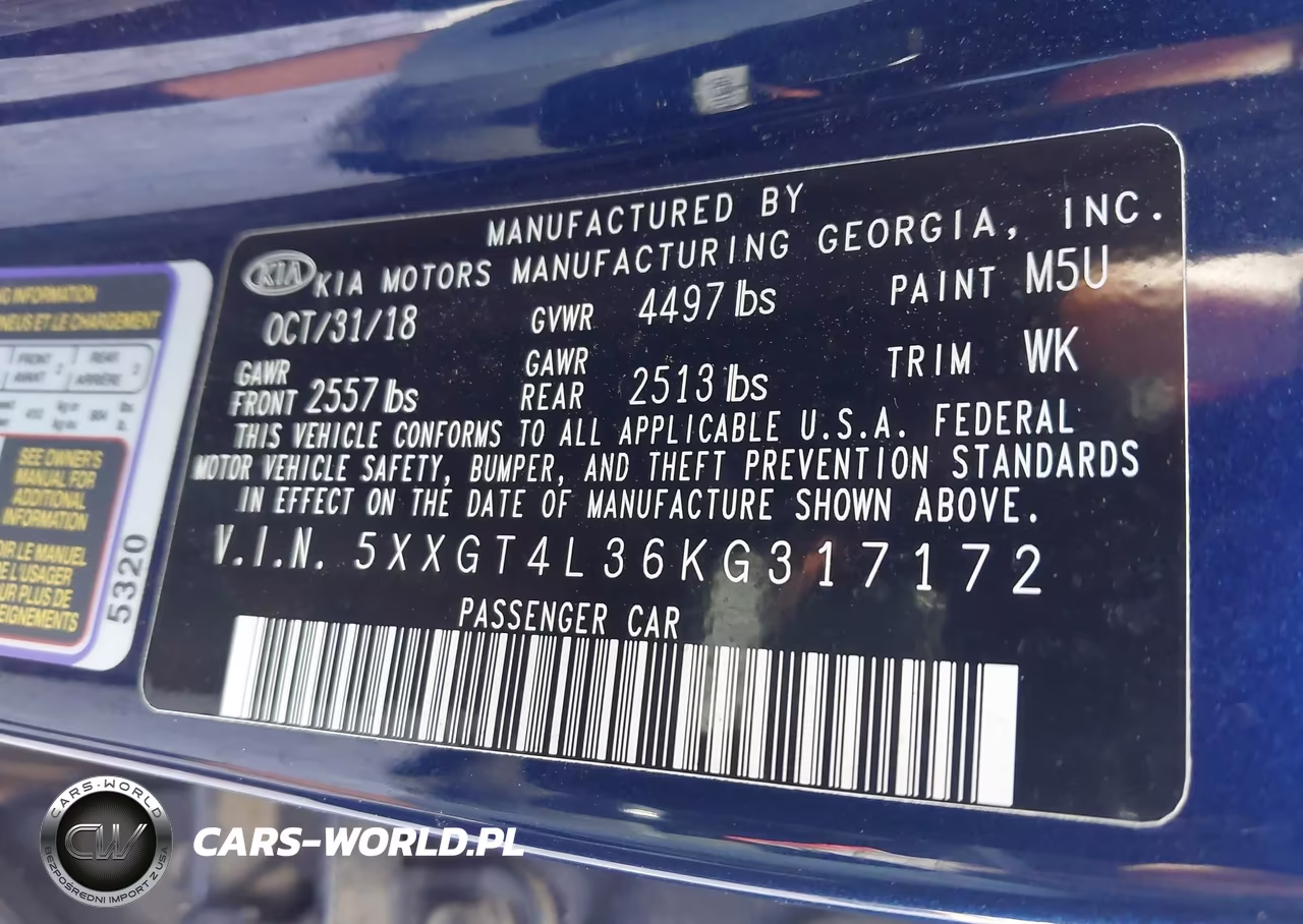 2019 Kia Optima S VIN:5XXGT4L36KG317172 - 9