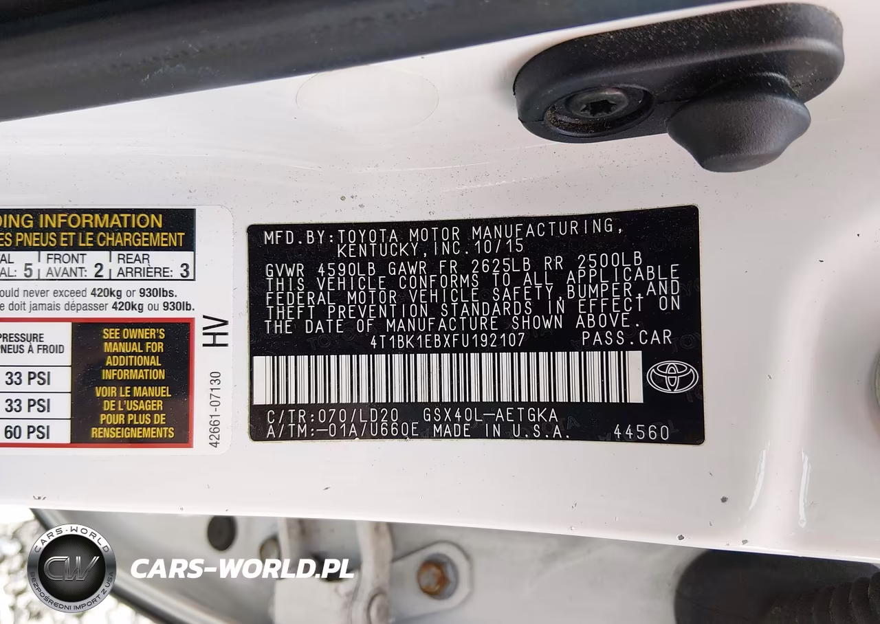 2015 Toyota Avalon Xle VIN:4T1BK1EBXFU192107 - 9
