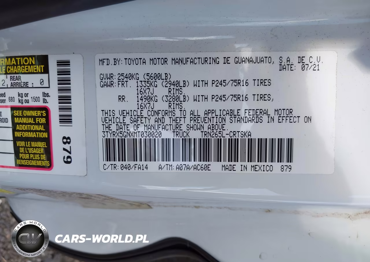 2021 Toyota Tacoma Sr VIN:3TYRX5GNXMT030020 - 9