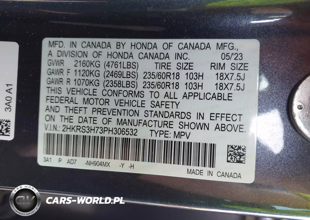 2023 Honda Cr-V Ex-L 2Wd VIN:2HKRS3H73PH306532 - 9
