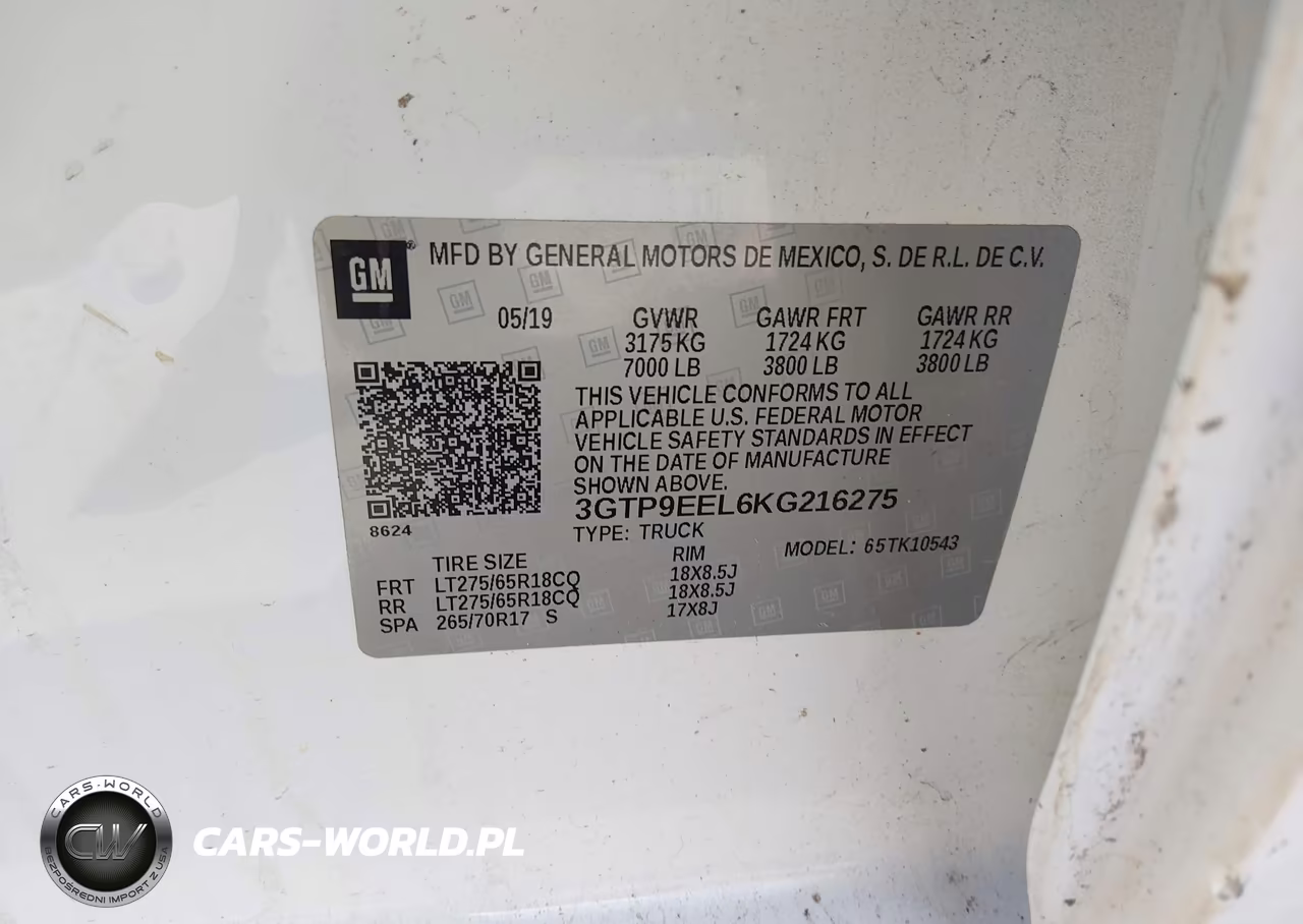 2019 GMC Sierra 1500 At4 VIN:3GTP9EEL6KG216275 - 9