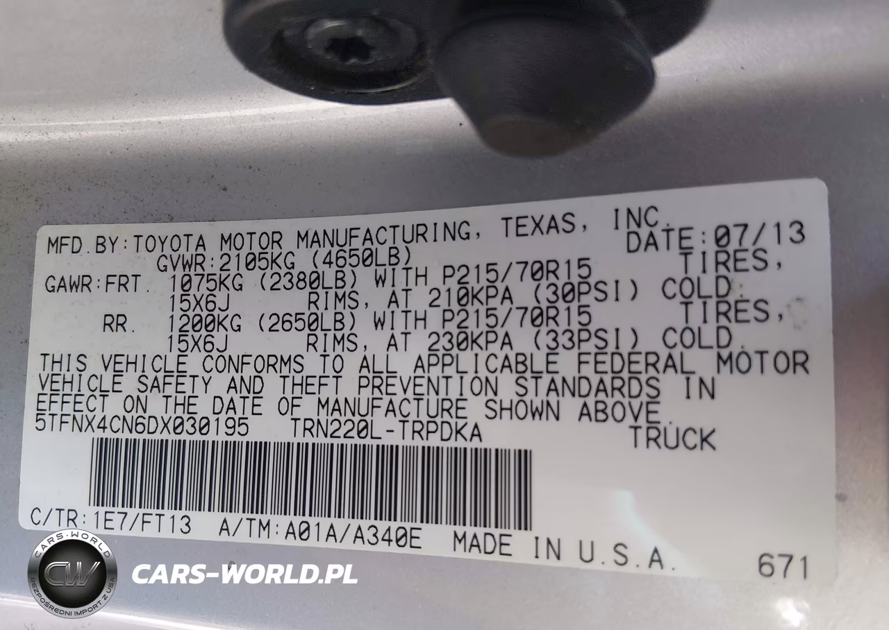 2013 Toyota Tacoma VIN:5TFNX4CN6DX030195 - 9