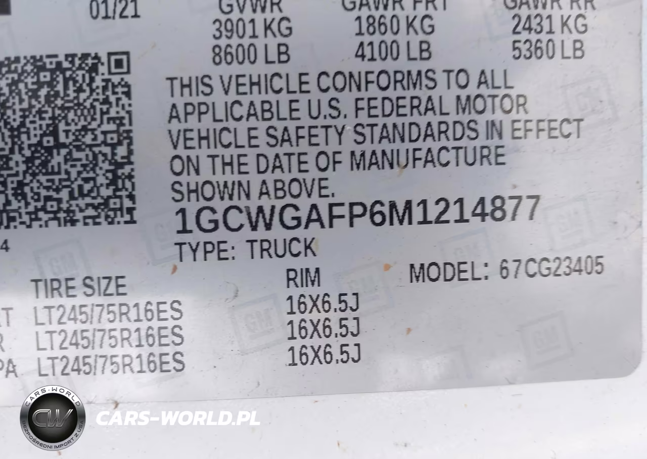 2021 Chevrolet Express Cargo Rwd 2500 Regular Wheelbase Wt VIN:1GCWGAFP6M1214877 - 4