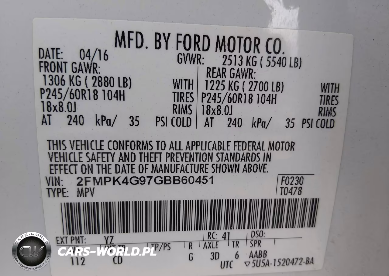 2016 Ford Edge Se VIN:2FMPK4G97GBB60451 - 9