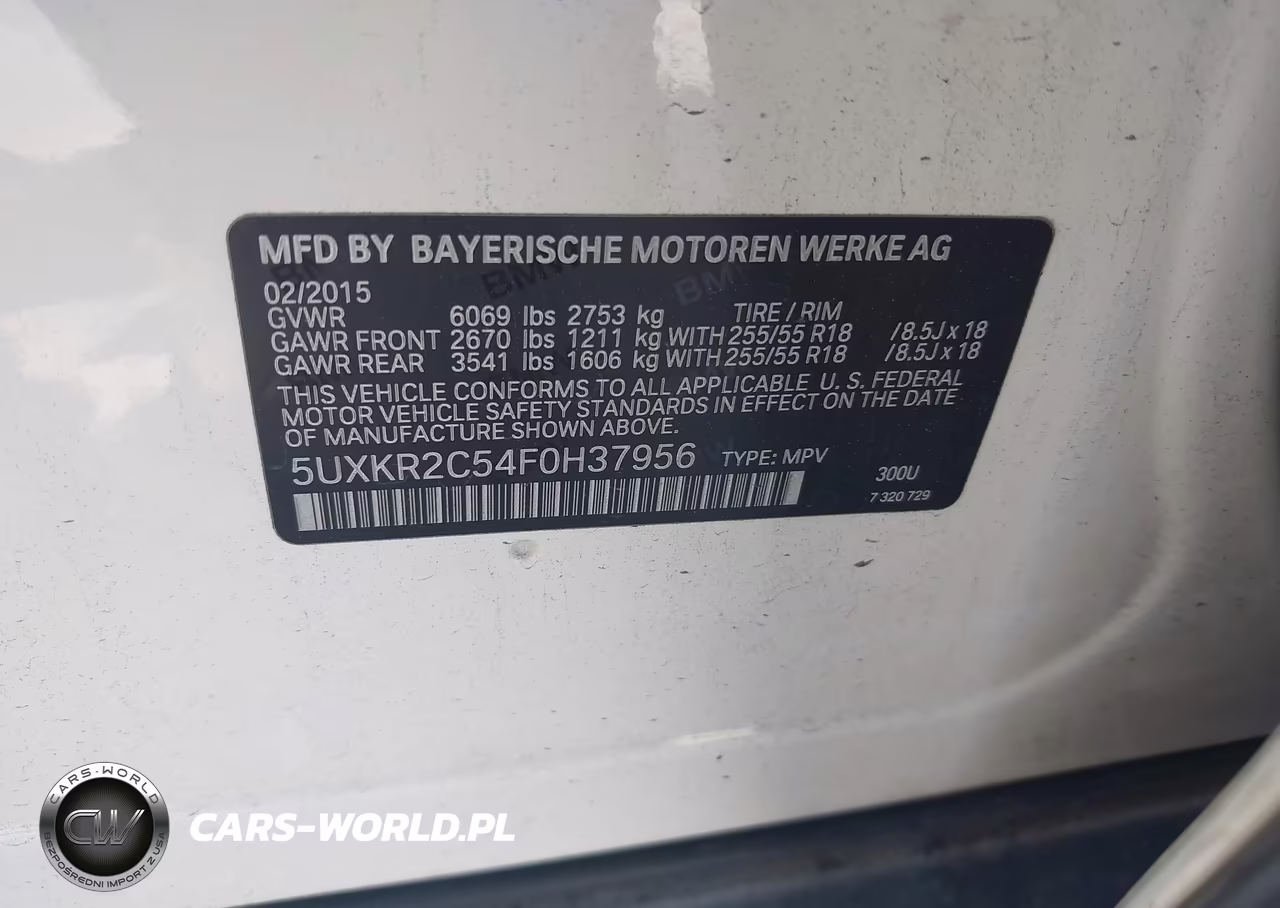 2015 BMW X5 Sdrive35I VIN:5UXKR2C54F0H37956 - 9
