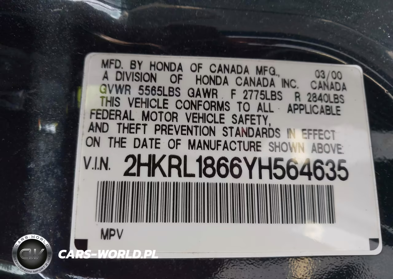 2000 Honda Odyssey Ex VIN:2HKRL1866YH564635 - 9