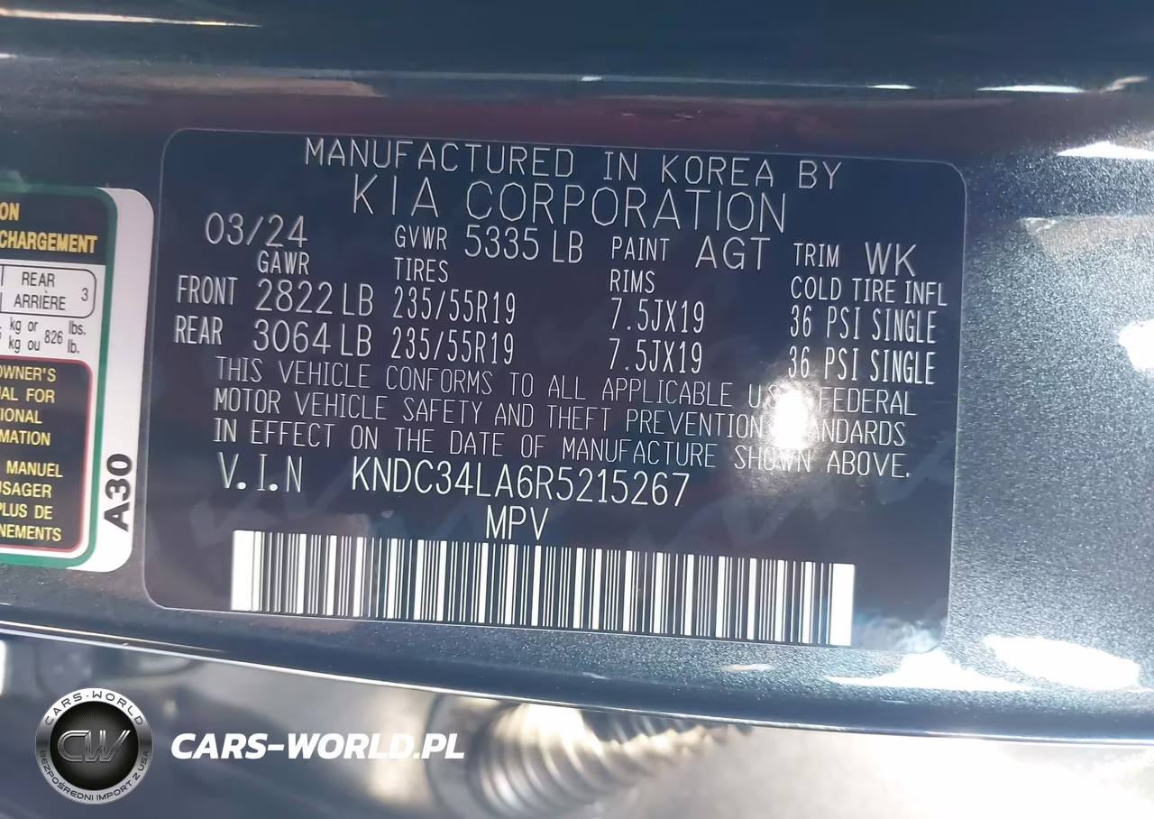 2024 Kia Ev6 Light Long Range VIN:KNDC34LA6R5215267 - 9