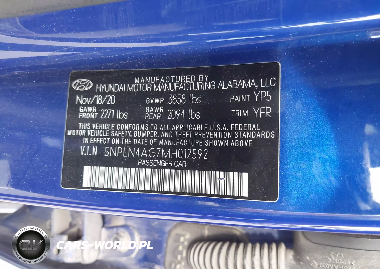 2021 Hyundai Elantra Sel VIN:5NPLN4AG7MH012592 - 9