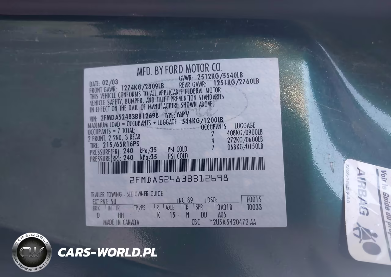 2003 Ford Windstar Se VIN:2FMDA52483BB12698 - 9