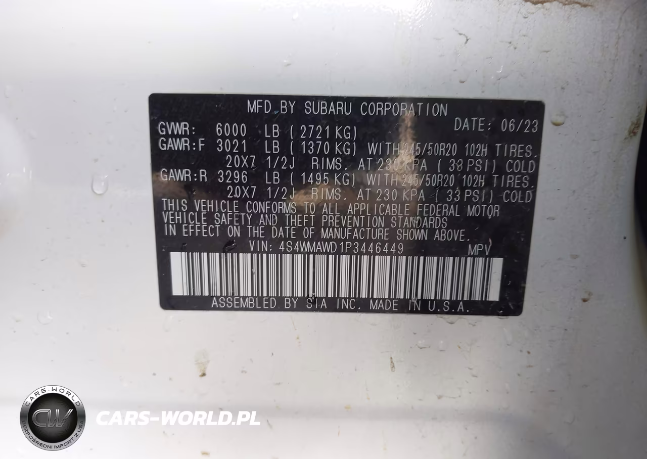 2023 Subaru Ascent Touring 7-Passenger VIN:4S4WMAWD1P3446449 - 9
