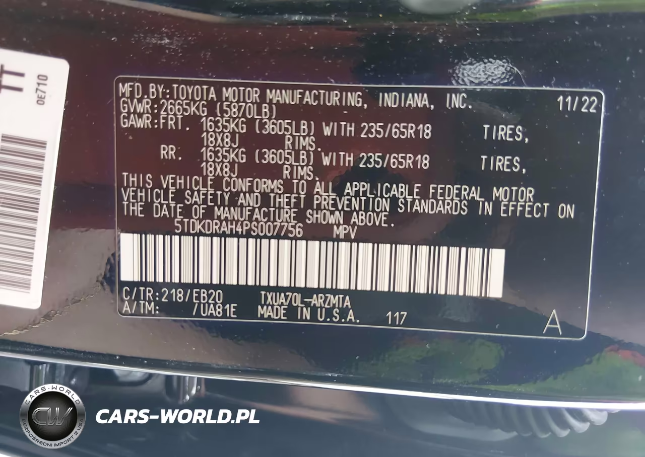 2023 Toyota Highlander Xle VIN:5TDKDRAH4PS007756 - 9