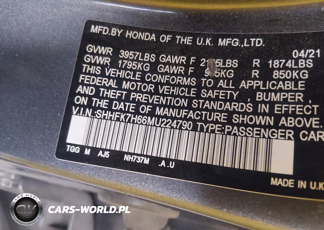 2021 Honda Civic Ex VIN:SHHFK7H66MU224790 - 9