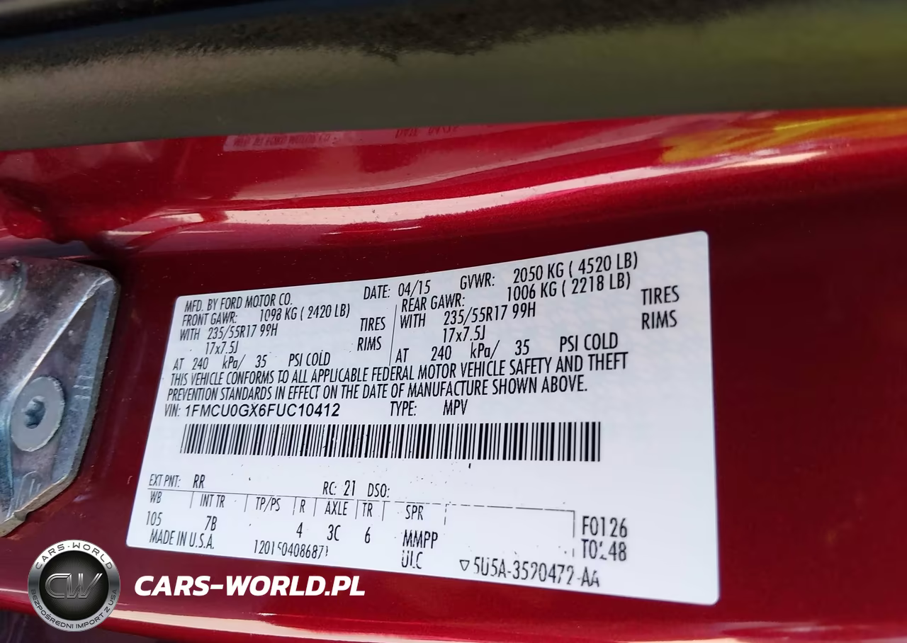 2015 Ford Escape Se VIN:1FMCU0GX6FUC10412 - 9