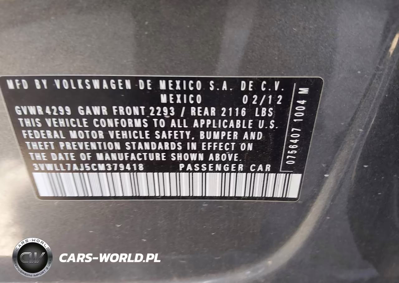 2012 Volkswagen Jetta 2.0L Tdi VIN:3VWLL7AJ5CM379418 - 9