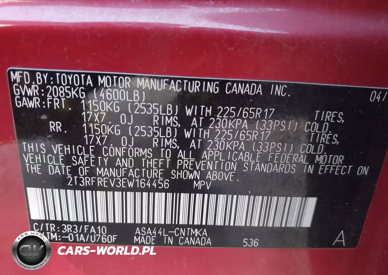 2014 Toyota Rav4 Xle VIN:2T3RFREV3EW164456 - 9