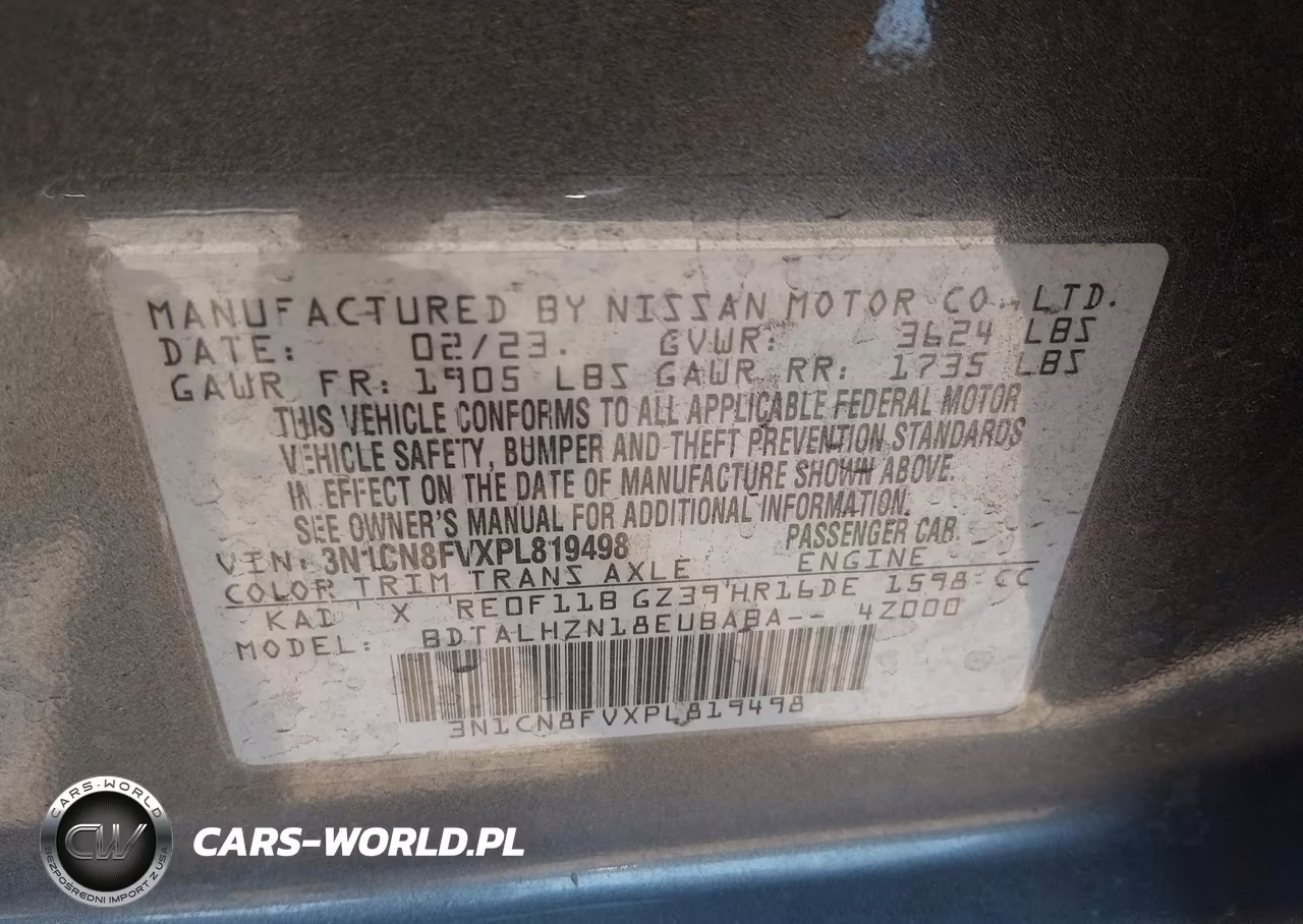 2023 Nissan Versa 1.6 Sr Xtronic Cvt VIN:3N1CN8FVXPL819498 - 9