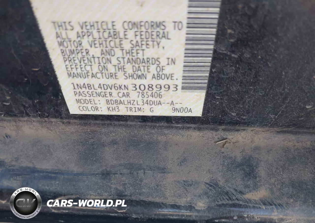 2019 Nissan Altima 2.5 Sv VIN:1N4BL4DV6KN308993 - 9
