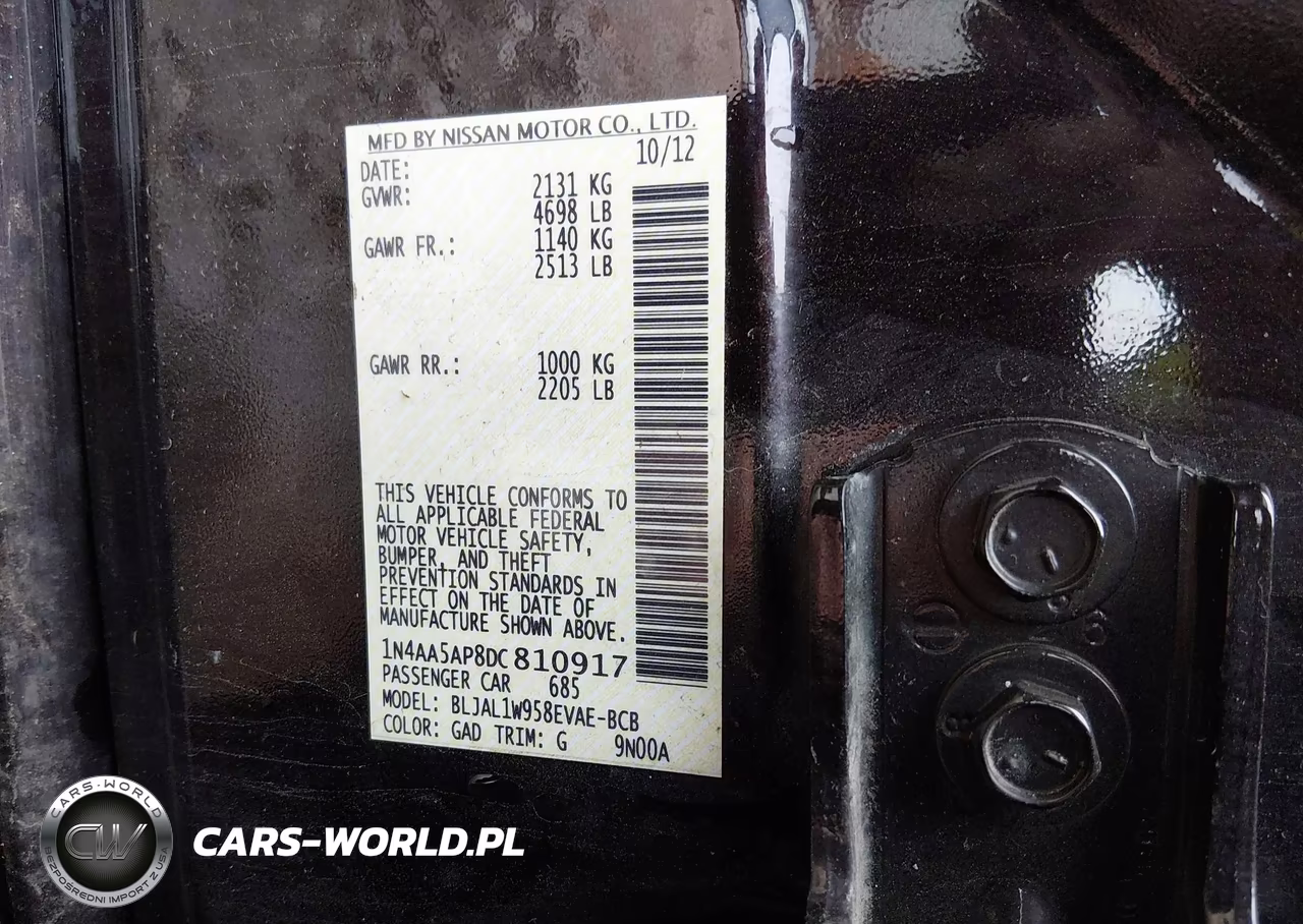 2013 Nissan Maxima 3.5 Sv VIN:1N4AA5AP8DC810917 - 9