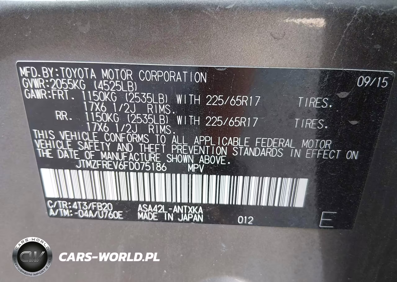 2015 Toyota Rav4 Le VIN:JTMZFREV6FD075186 - 9
