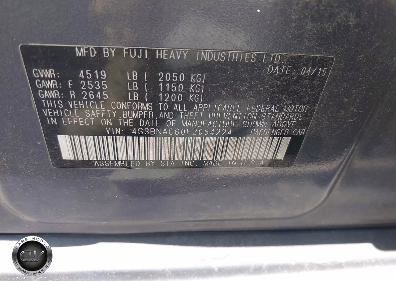 2015 Subaru Legacy 2.5I Premium VIN:4S3BNAC60F3064224 - 9