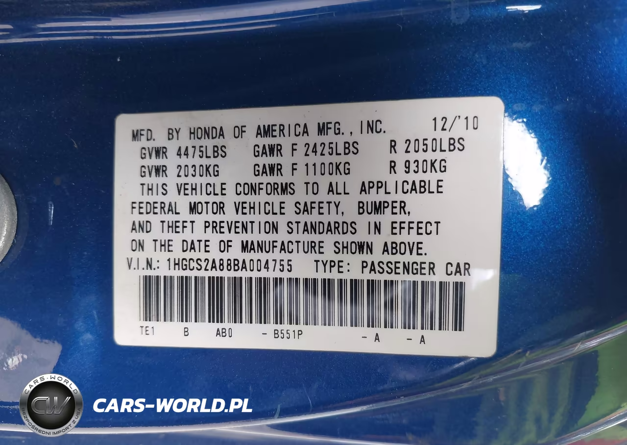 2011 Honda Accord 3.5 Ex-L VIN:1HGCS2A88BA004755 - 9