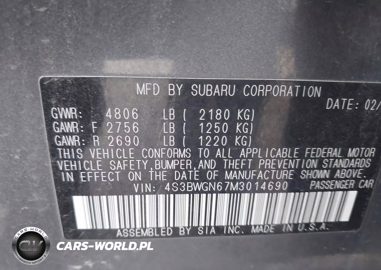 2021 Subaru Legacy Limited Xt VIN:4S3BWGN67M3014690 - 9