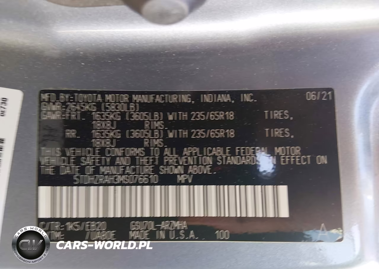 2021 Toyota Highlander Xle VIN:5TDHZRAH3MS076610 - 9
