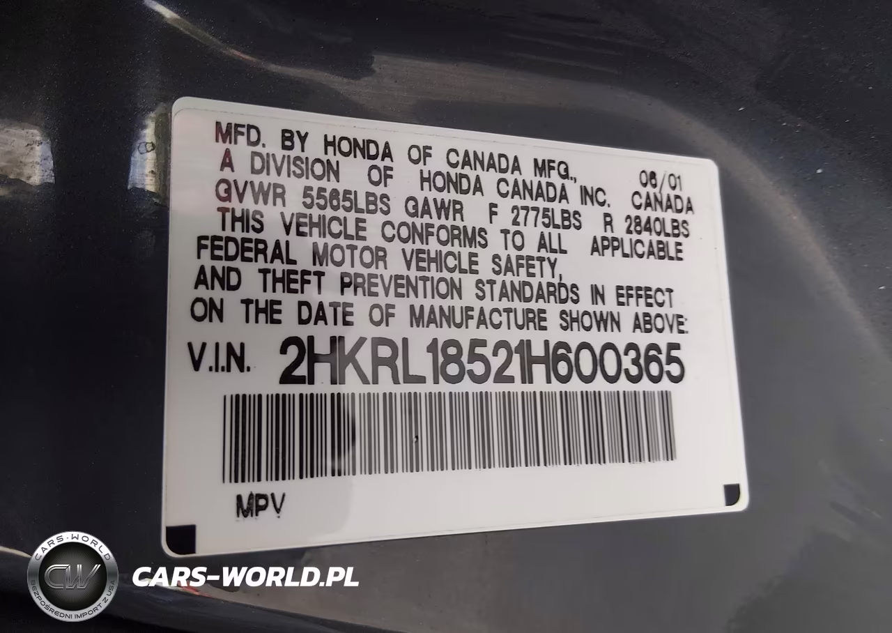 2001 Honda Odyssey Lx VIN:2HKRL18521H600365 - 9
