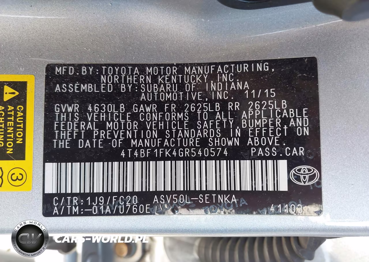 2016 Toyota Camry Le VIN:4T4BF1FK4GR540574 - 9