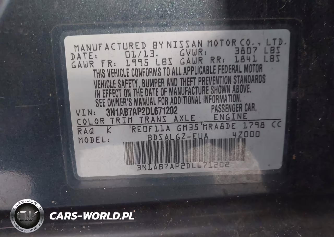 2013 Nissan Sentra Sl VIN:3N1AB7AP2DL671202 - 9