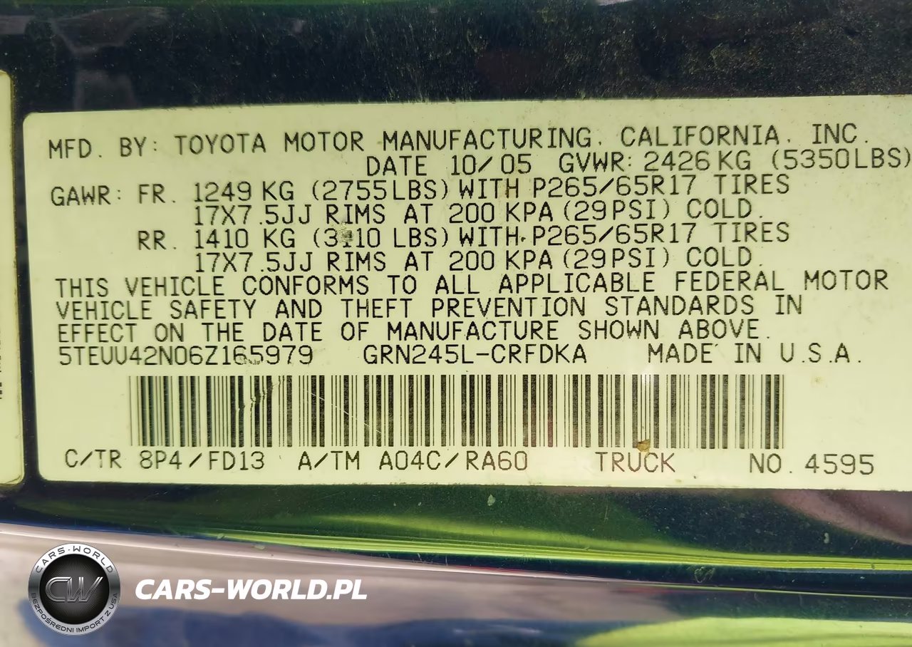 2006 Toyota Tacoma Base V6 VIN:5TEUU42N06Z165979 - 9
