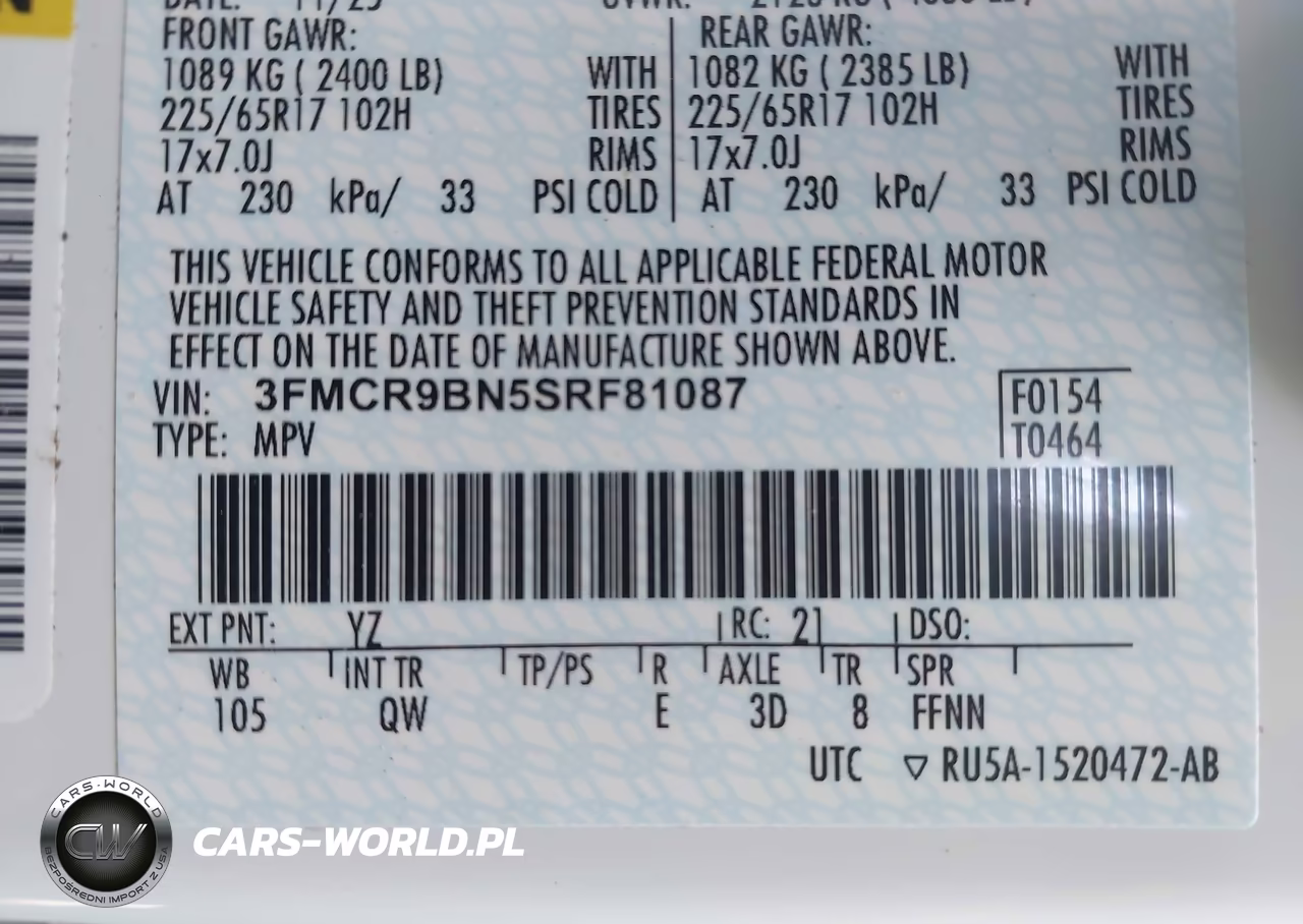 2025 Ford Bronco Sport Big Bend VIN:3FMCR9BN5SRF81087 - 9