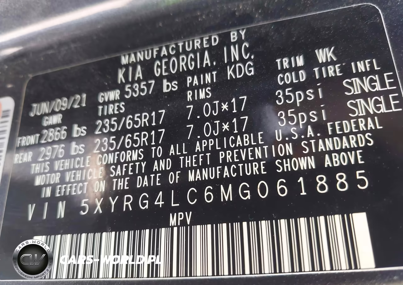 2021 Kia Sorento Lx VIN:5XYRG4LC6MG061885 - 9