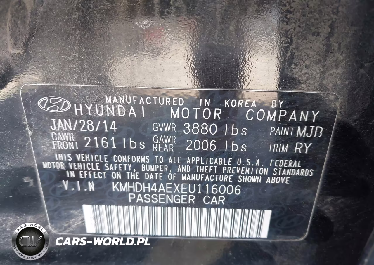 2014 Hyundai Elantra Limited VIN:KMHDH4AEXEU116006 - 9