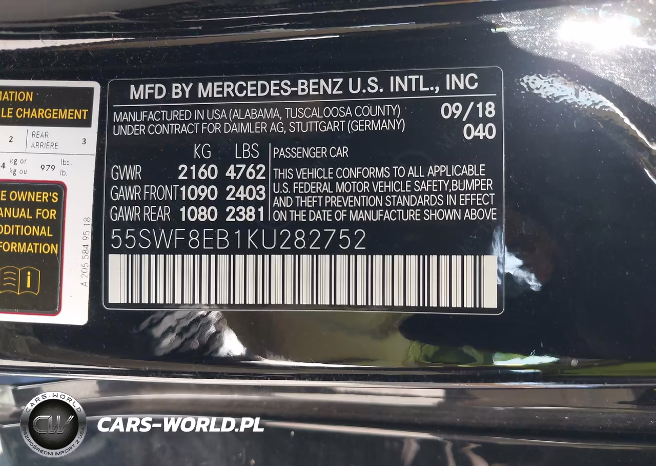 2019 Mercedes-Benz C 300 4Matic VIN:55SWF8EB1KU282752 - 9