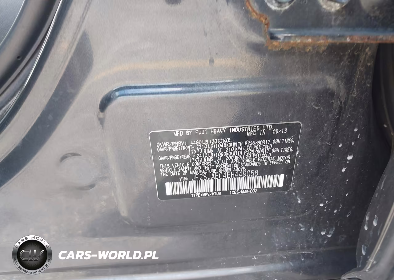 2014 Subaru Forester 2.5I Premium VIN:JF2SJAEC4EH449058 - 9