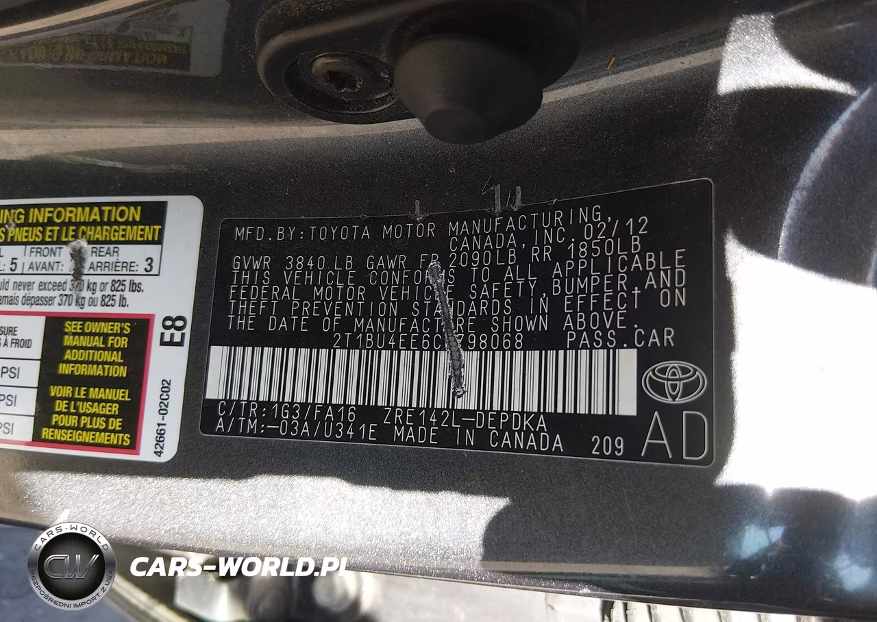 2012 Toyota Corolla L VIN:2T1BU4EE6CC798068 - 9