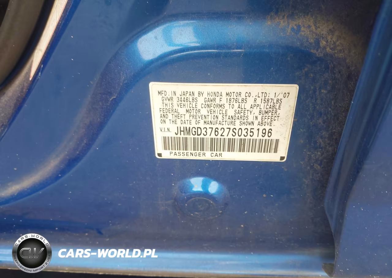 2007 Honda Fit Sport VIN:JHMGD37627S035196 - 9