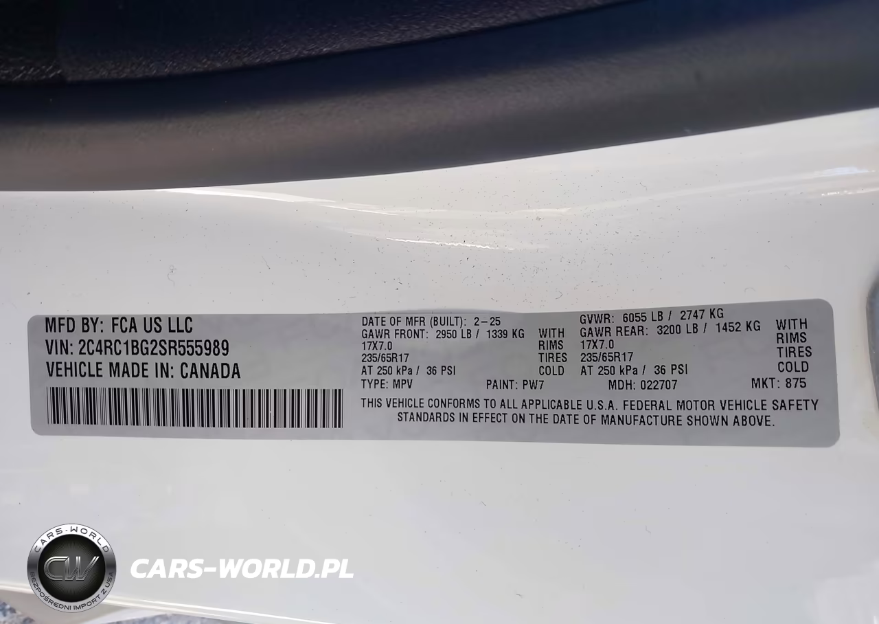 2025 Chrysler Pacifica Select VIN:2C4RC1BG2SR555989 - 9