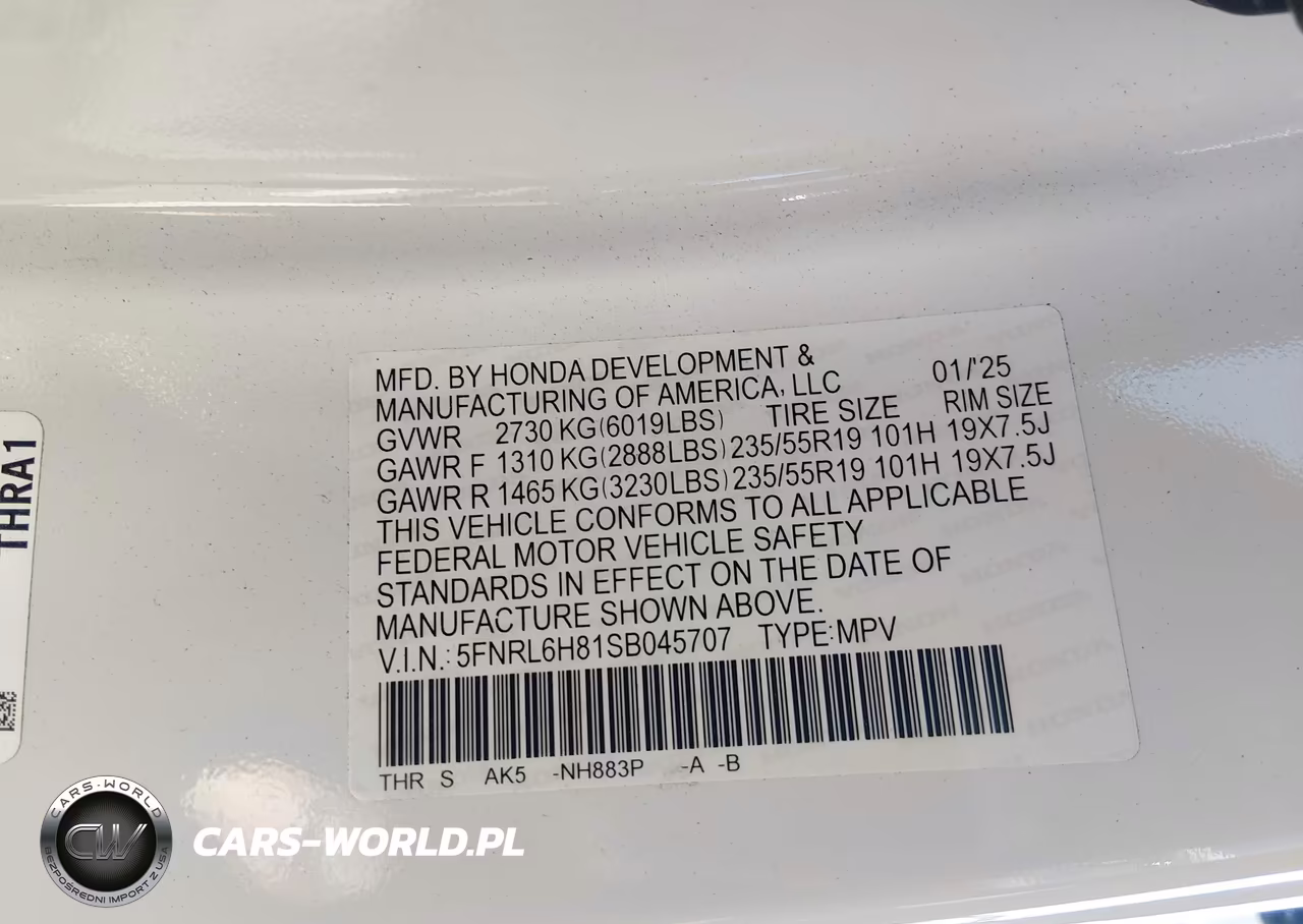 2025 Honda Odyssey Touring VIN:5FNRL6H81SB045707 - 9