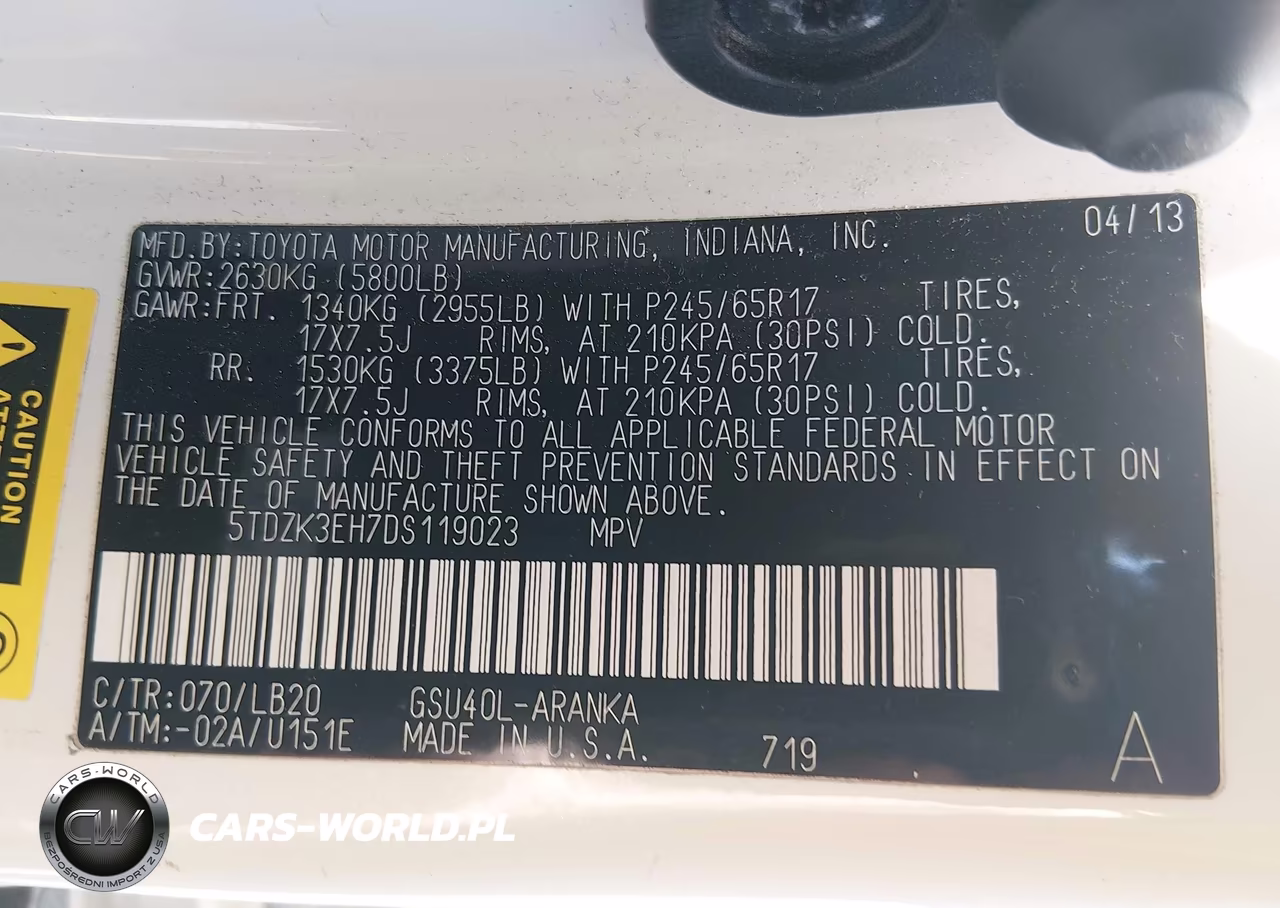 2013 Toyota Highlander Se V6 VIN:5TDZK3EH7DS119023 - 9
